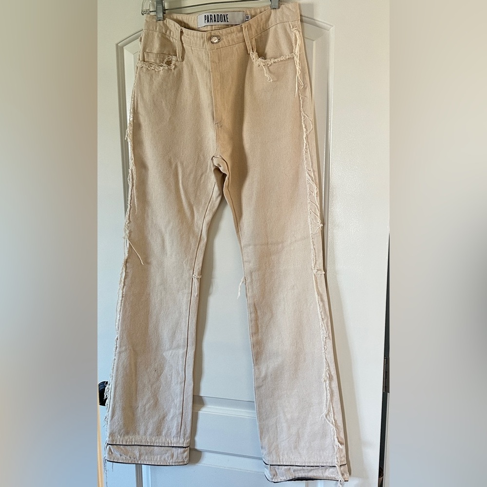 Paradoxe Paris Frayed Zipper Jeans Sz 40